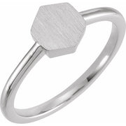 Sterling Silver  9.5x8 mm Geometric Signet Ring