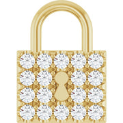 14K Yellow 1/2 CTW Natural Diamond Lock Pendant