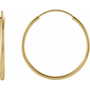 14K Yellow Flexible Endless Tube 20 mm Hoop Earrings