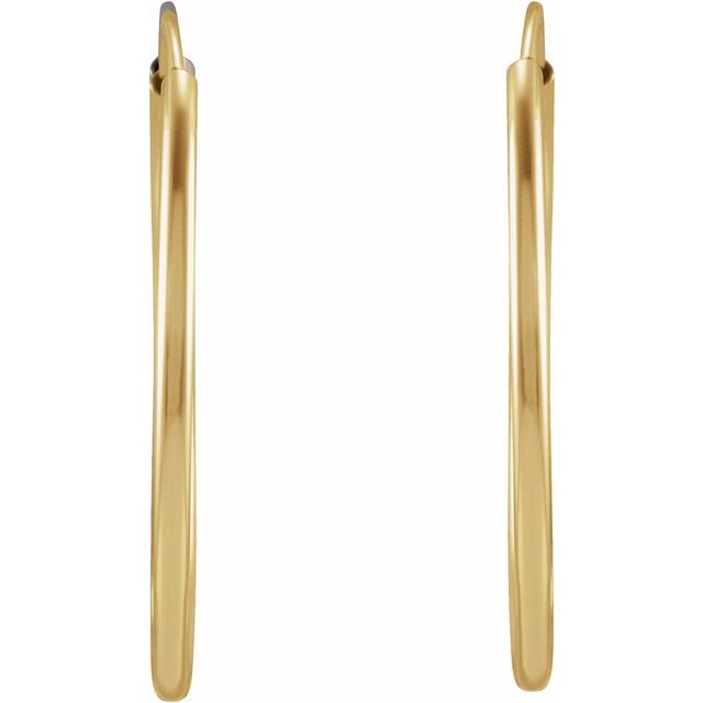 14K Yellow Flexible Endless Tube 20 mm Hoop Earrings