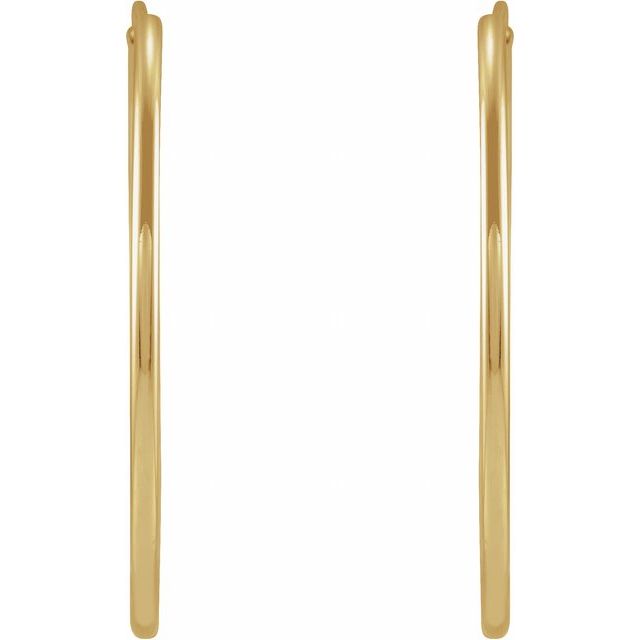 14K Yellow Flexible Endless Tube 25 mm Hoop Earrings