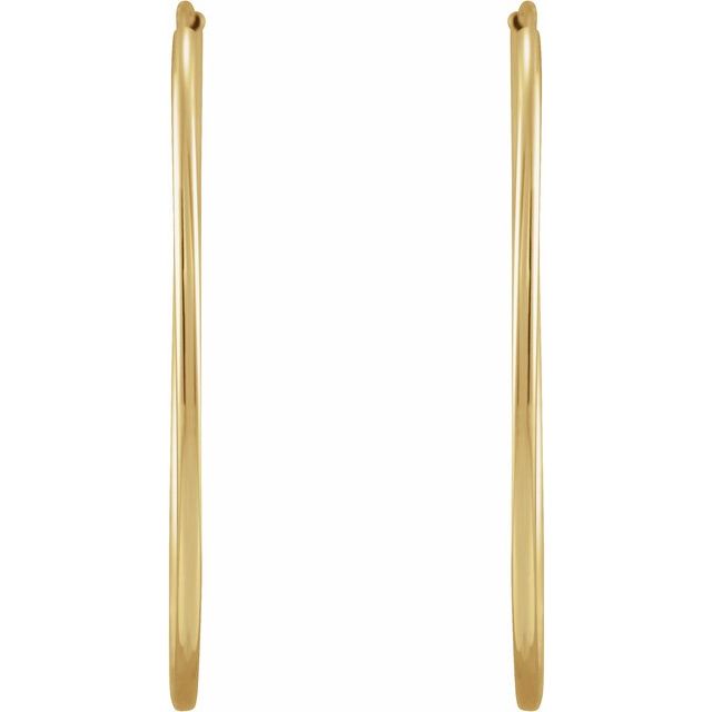 14K Yellow Flexible Endless Tube 30 mm Hoop Earrings