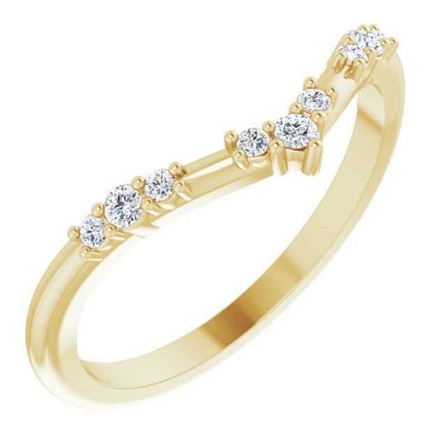 14K Yellow 1/10 CTW Natural Diamond Matching Band