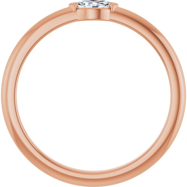 14K Rose 1/8 CTW Natural Diamond Solitaire Ring