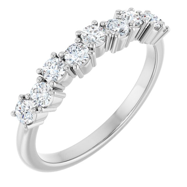 14k White 1/2 Ctw Lab-grown Diamond Anniversary Band