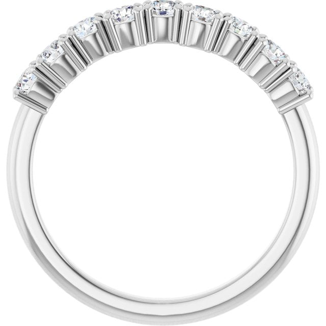 14k White 1/2 Ctw Lab-grown Diamond Anniversary Band