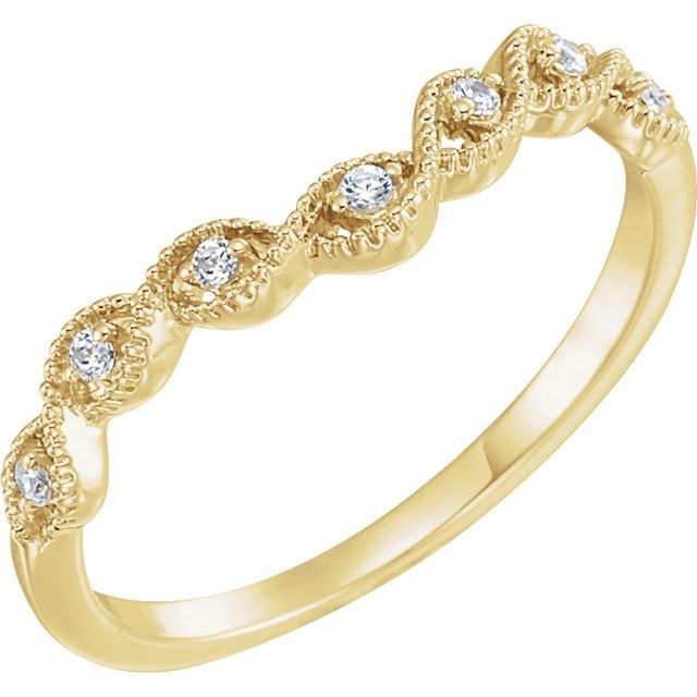 14k Yellow .07 Ctw Natural Diamond Contour Band