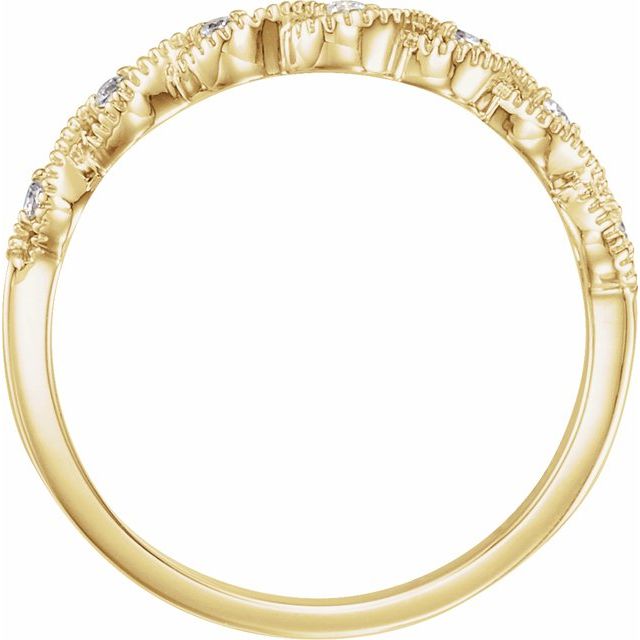 14k Yellow .07 Ctw Natural Diamond Contour Band