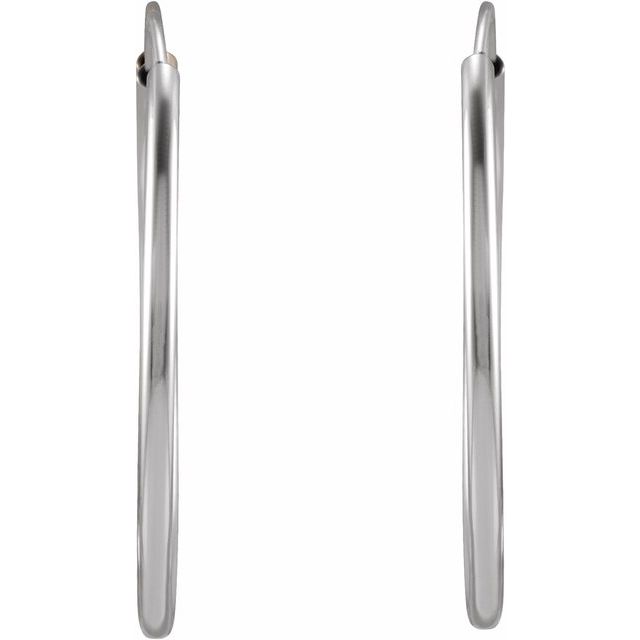 14K White Flexible Endless Tube 20 mm Hoop Earrings
