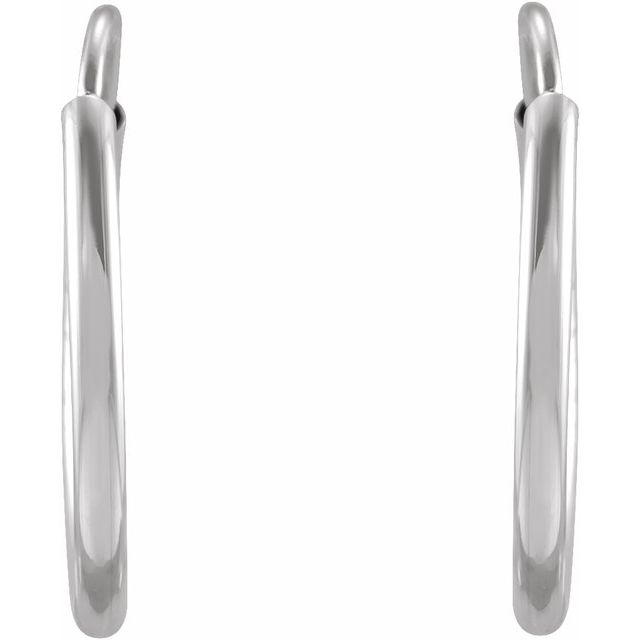 14K White Flexible Endless Tube 12 mm Hoop Earrings