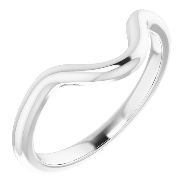 14k White Band For 10x8 Mm Oval Ring