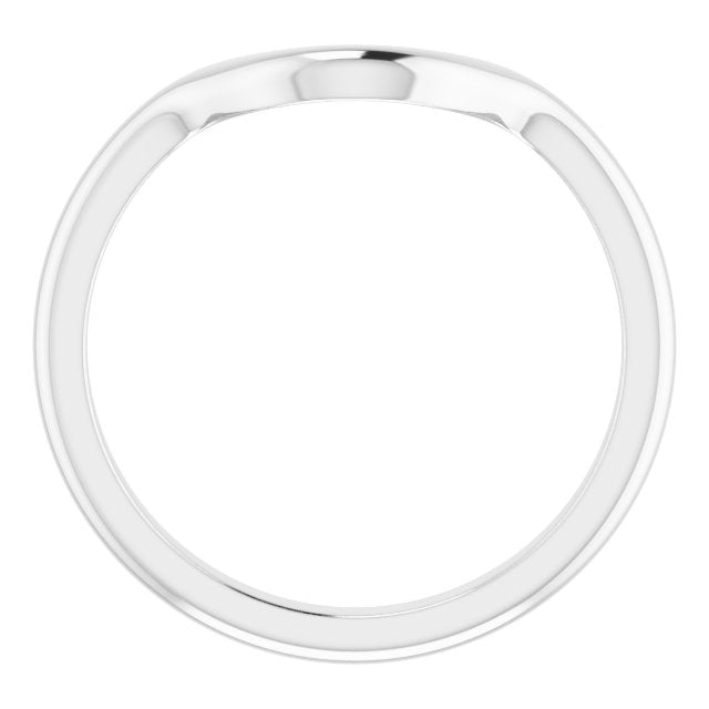 14k White Band For 10x8 Mm Oval Ring