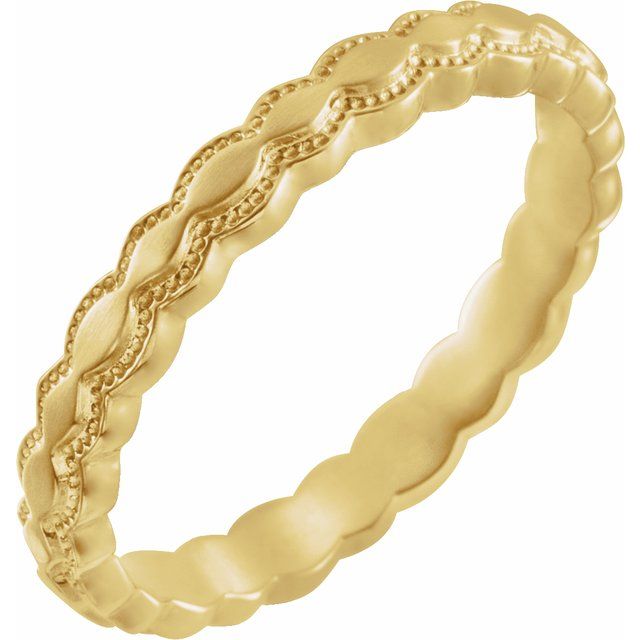 14k Yellow 2.9 Mm Textured Band Size 7