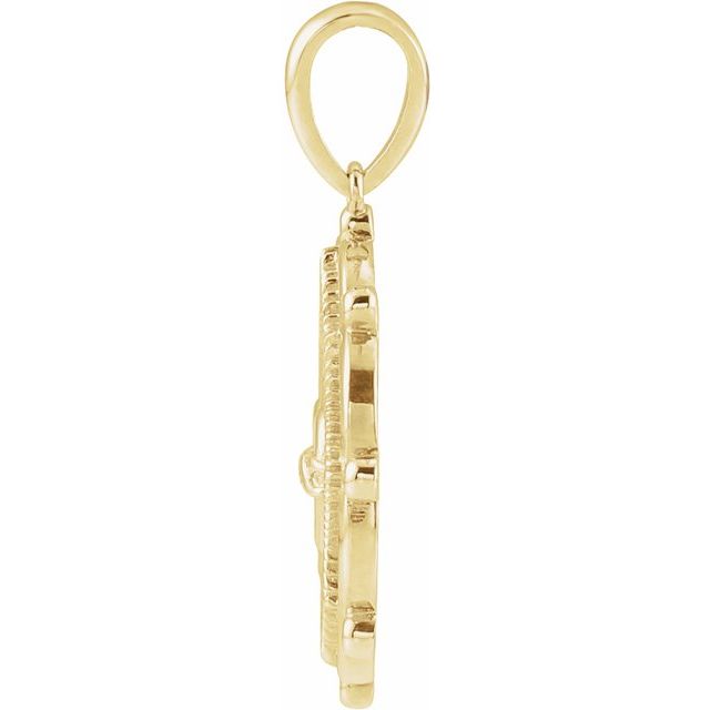 14K Yellow Sacred Heart Pendant
