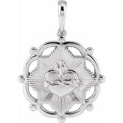 Sterling Silver Sacred Heart Pendant