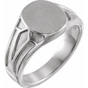 Sterling Silver 13x10.5 mm Geometric Signet Ring