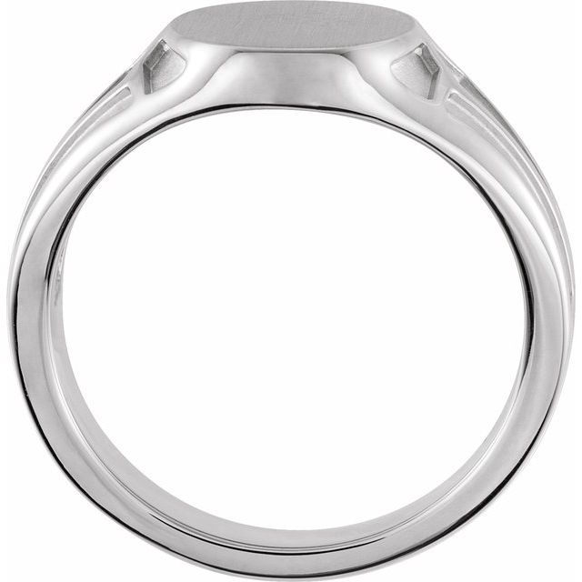 Sterling Silver 13x10.5 mm Geometric Signet Ring