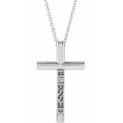 Sterling Silver Blessed Cross 16-18' Necklace