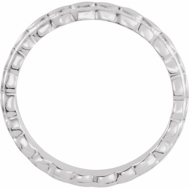 14K White 2.9 mm Textured Band Size 7