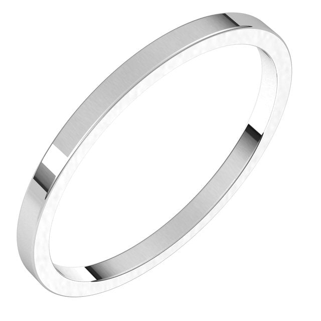 14k White 1.5 Mm Flat Band Size 9