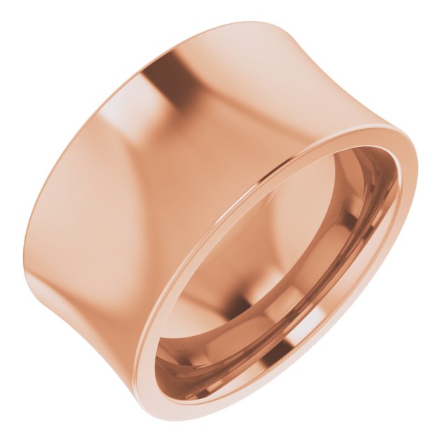 18K Rose 10 mm Concave Comfort Fit Band Size 9