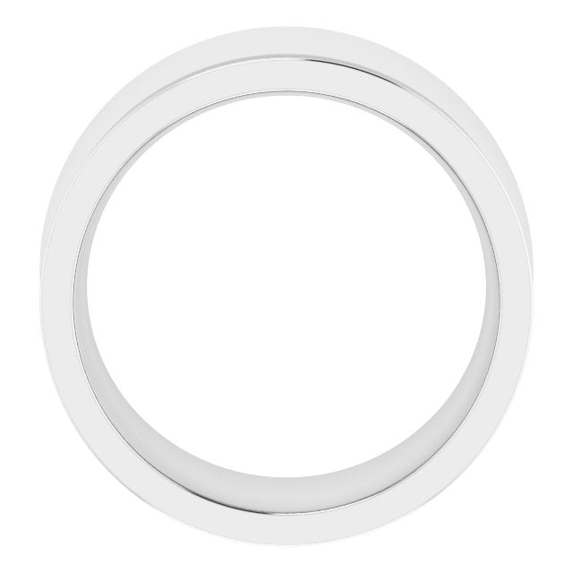 14K White 10 mm Concave Comfort Fit Band Size 8.5