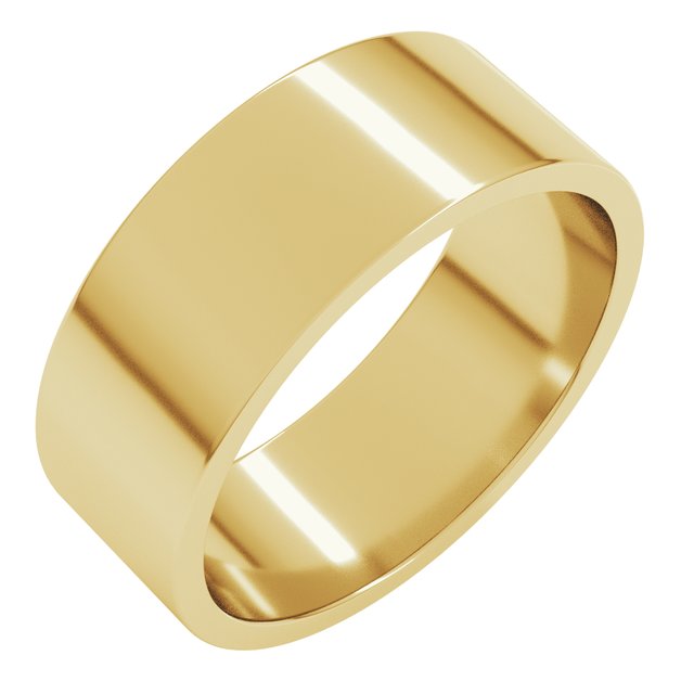 18k Yellow 7 Mm Flat Band Size 10