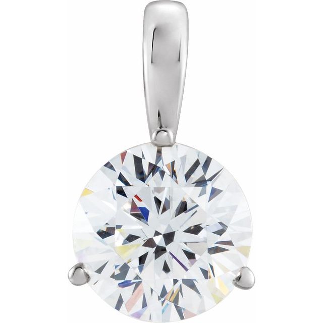 14K White 3/4 CT Lab-Grown Diamond Pendant