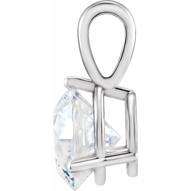 14K White 3/4 CT Lab-Grown Diamond Pendant