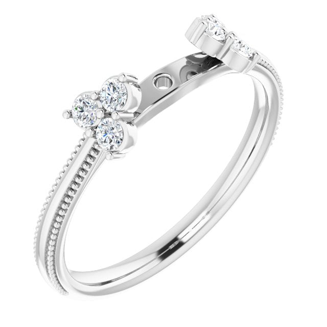 14k White 1/5 Ctw Natural Diamond Peg Shank