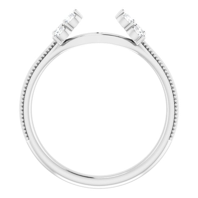 14k White 1/5 Ctw Natural Diamond Peg Shank