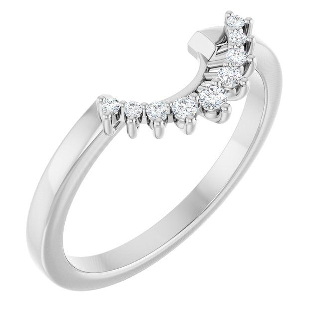 14K White .08 CTW Natural Diamond Matching Band