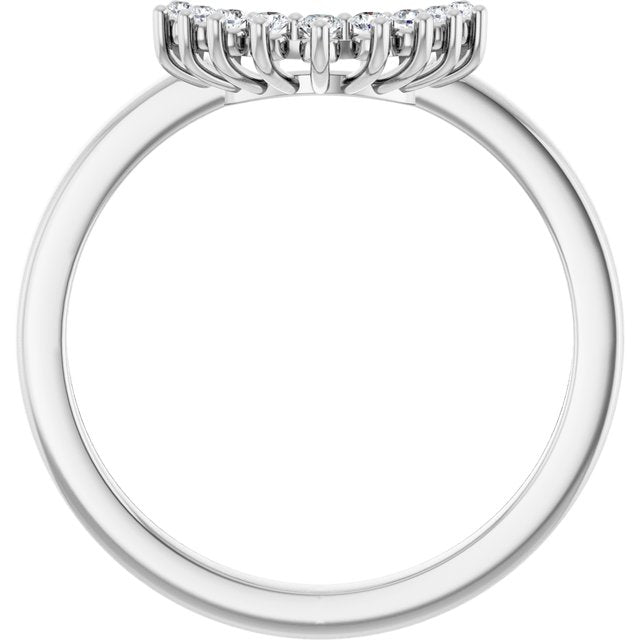 14K White .08 CTW Natural Diamond Matching Band
