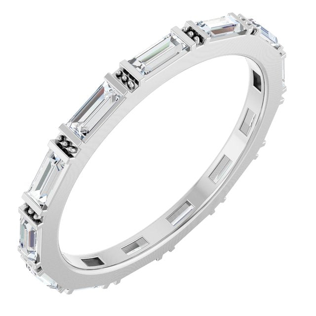 14K White 5/8 CTW Natural Diamond Eternity Band Size 7