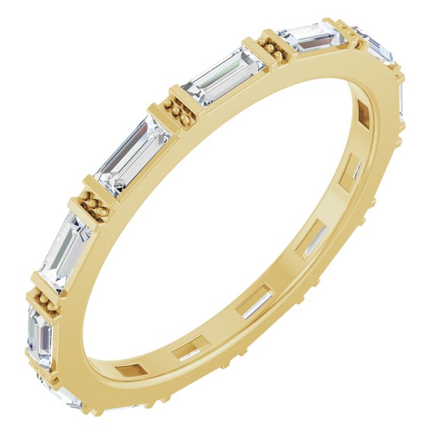 14K Yellow 3/4 CTW Natural Diamond Eternity Band Size 5.5