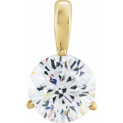 14K White 1/4 CT Lab-Grown Diamond Pendant