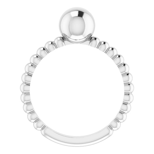 Sterling Silver Beaded Ball Ring