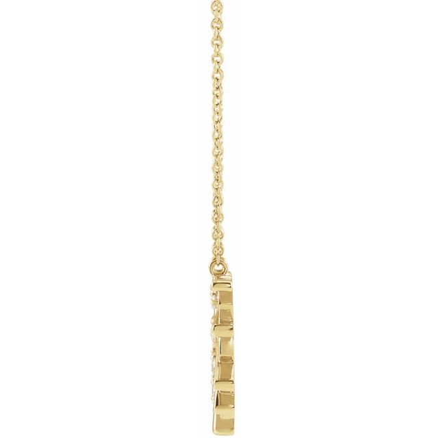 14K Yellow 1/8 CTW Natural Diamond Fan 18' Necklace