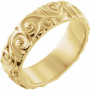 14K Yellow 6 mm Sculptural Band Size 10