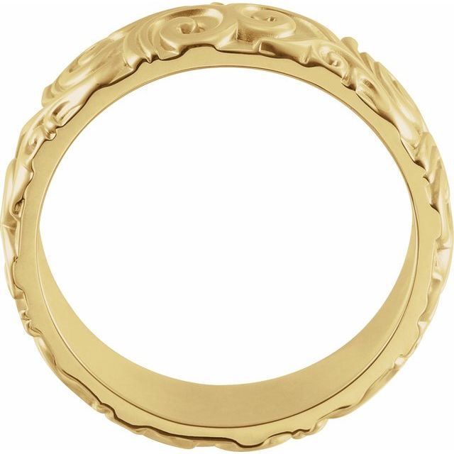 14K Yellow 6 mm Sculptural Band Size 7