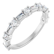 14k White 3/4 Ctw Lab-grown Diamond  Anniversary Band