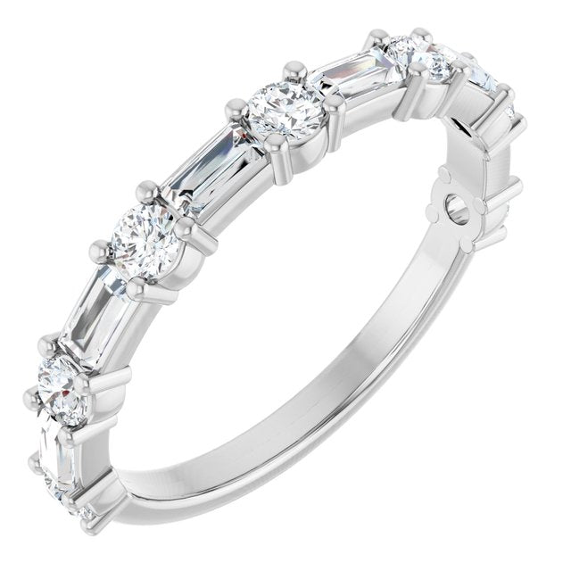 14k White 3/4 Ctw Lab-grown Diamond  Anniversary Band