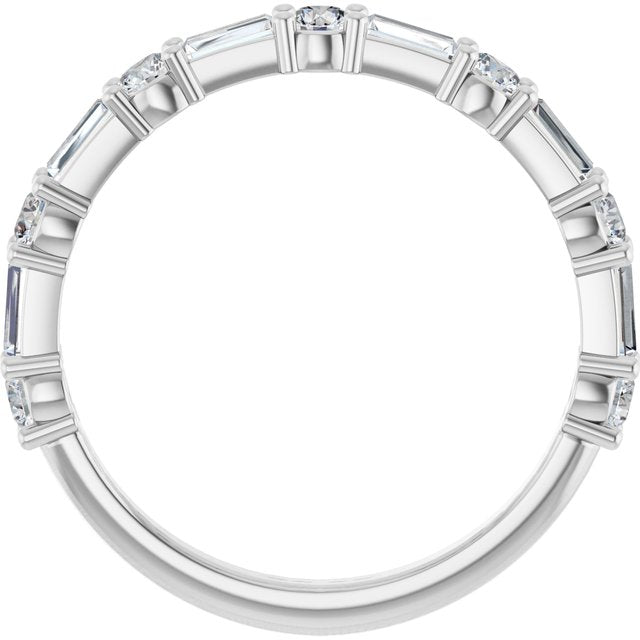 14k White 3/4 Ctw Lab-grown Diamond  Anniversary Band