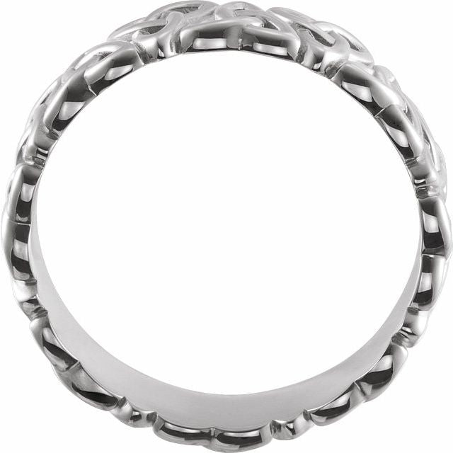 14k White 6 Mm Celtic-inspired Band Size 8