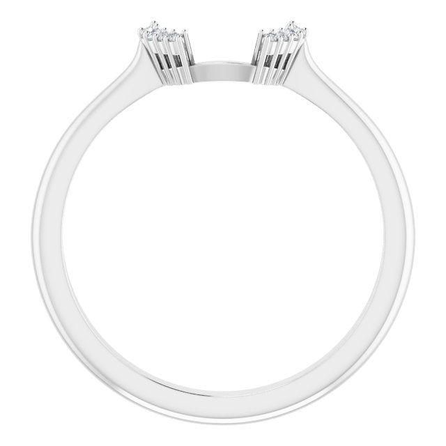 14K White .03 CTW Natural Diamond Matching Band