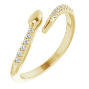 14K Yellow .08 CTW Natural Diamond Snake Bypass Ring