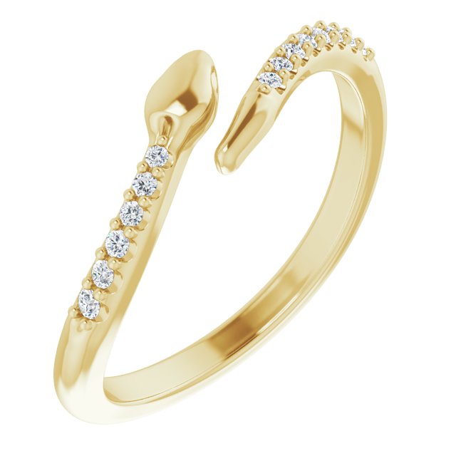 14K Yellow .08 CTW Natural Diamond Snake Bypass Ring