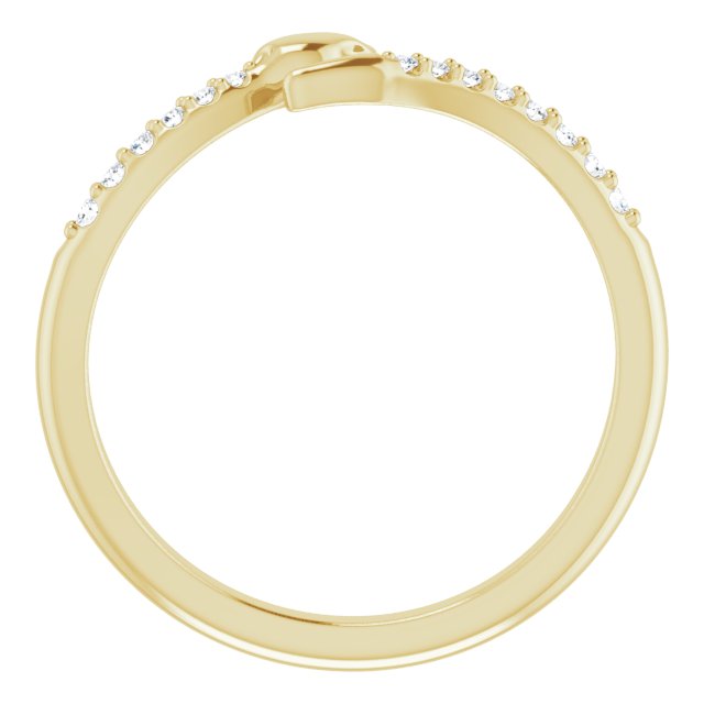 14K Yellow .08 CTW Natural Diamond Snake Bypass Ring