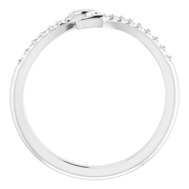 14K White .08 CTW Natural Diamond Snake Bypass Ring