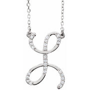 14K White 1/10 CTW Natural Diamond Initial L 16' Necklace